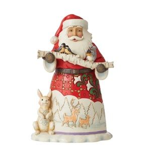 Jim Shore Heartwood Creek Christmas Santa w/ Branch & Animals New